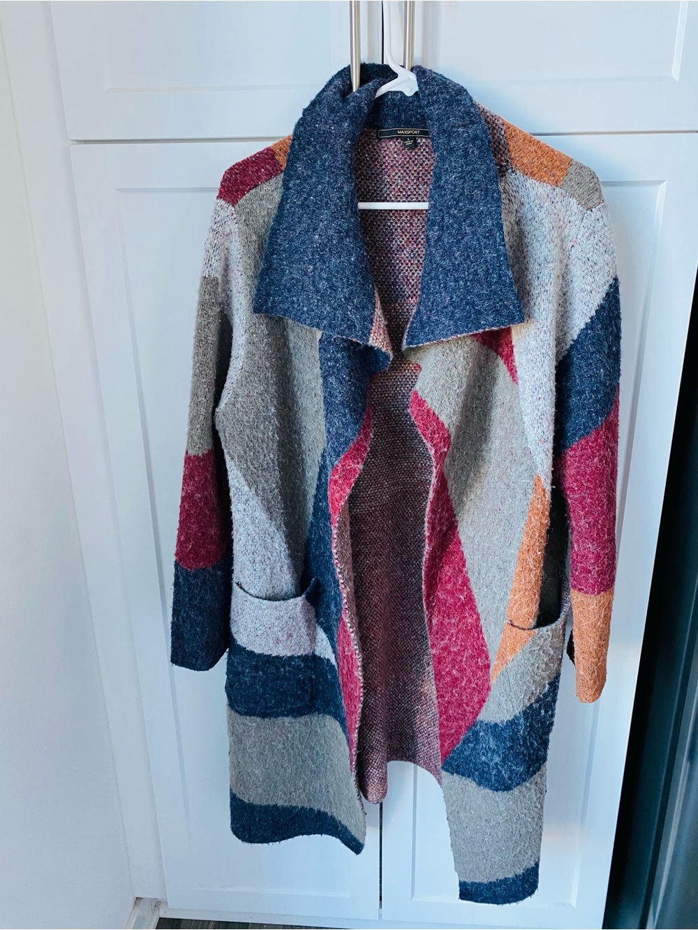 Maxsport women’s large open front cardigan patchwork
